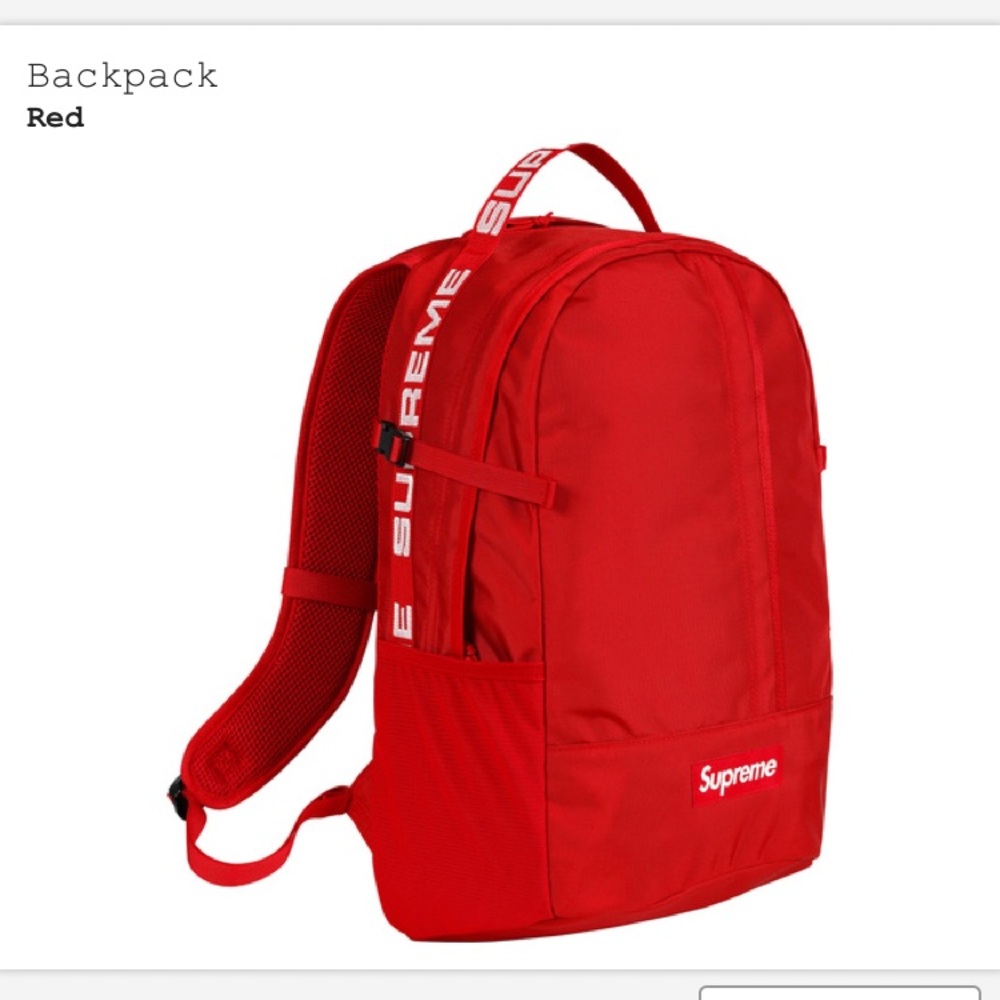 Supreme SS18 red backpack